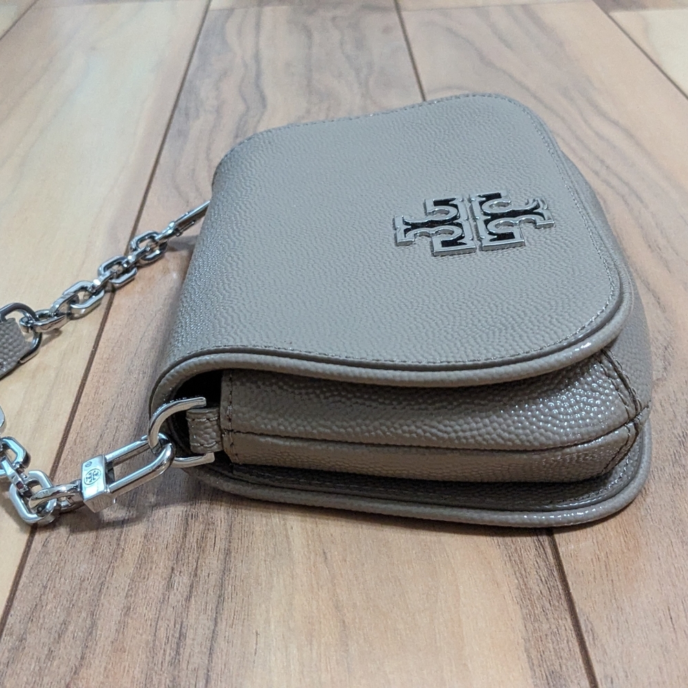 EUC! Tory Burch Britten Mini Crossbody Bag In Tan/Beige - Picture 10 of 16